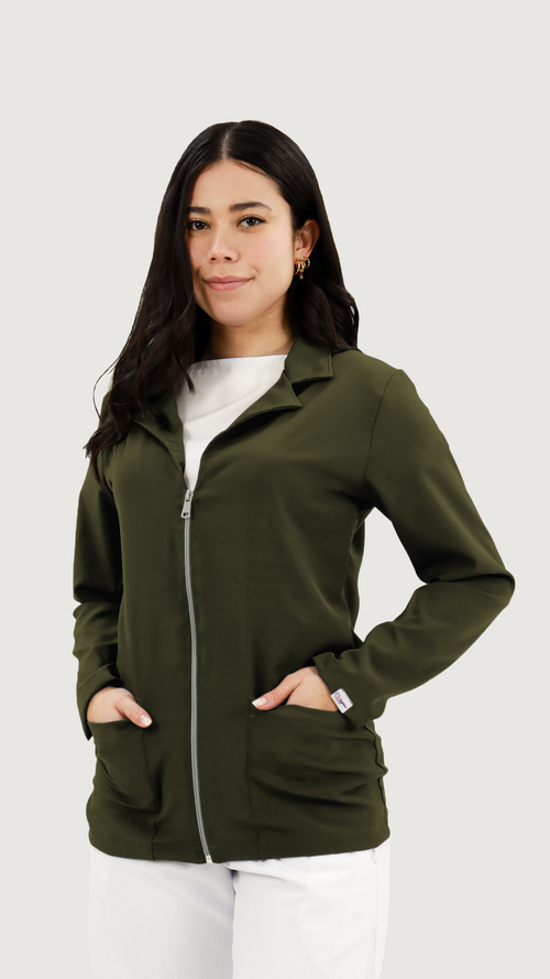 BATA DE MUJER VERDE MILITAR ANTIFLUIDO